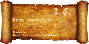 Kron Gusztáv névjegykártya